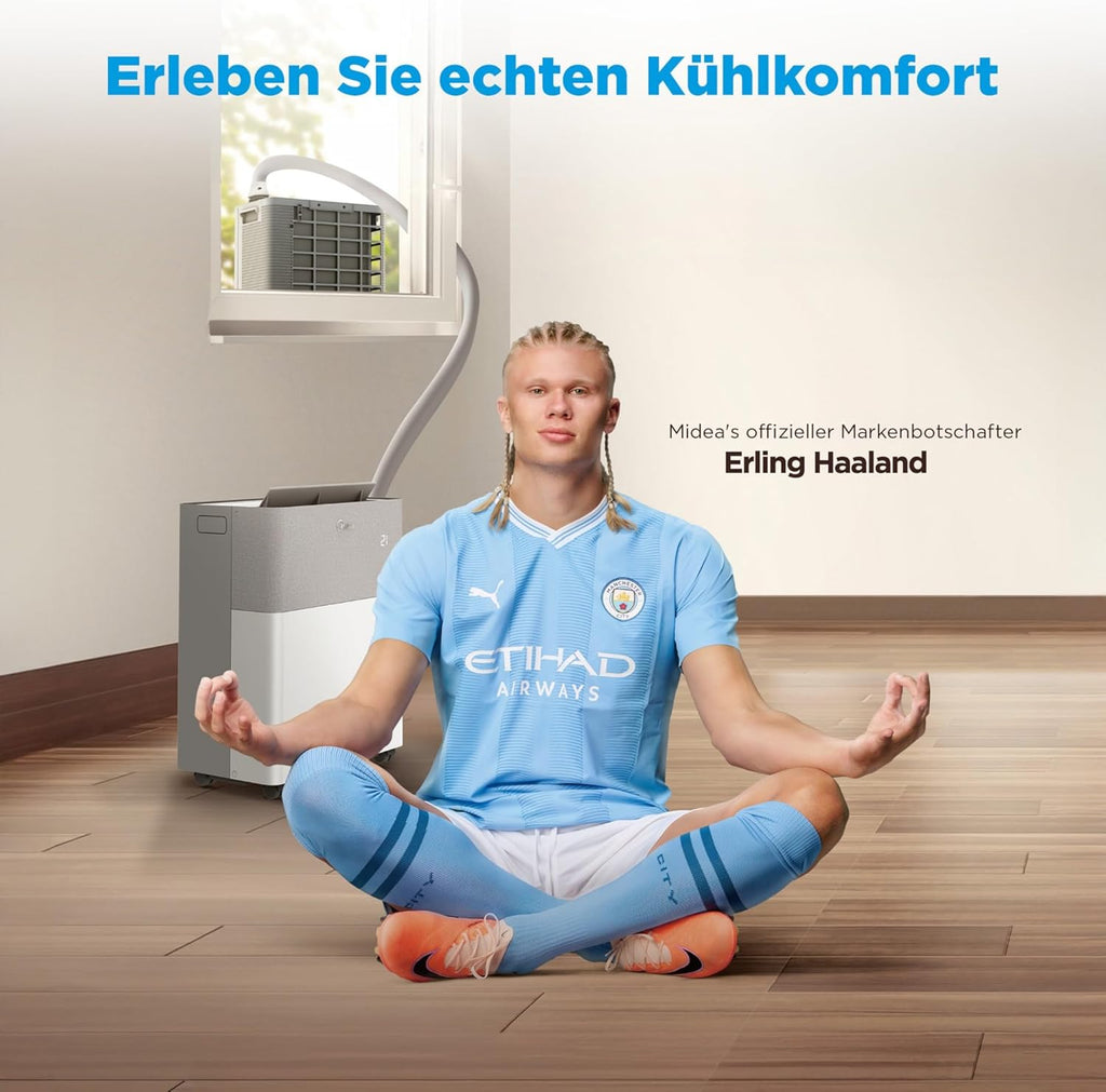 Midea Portasplit Klimaanlage, Mobile Heat Pump, Cooling A++/Heating A+, 12000 BTU 3.5 kW, for Rooms up to 42 m² / 105 m³, Only 39 dB(A) in Silent Mode
