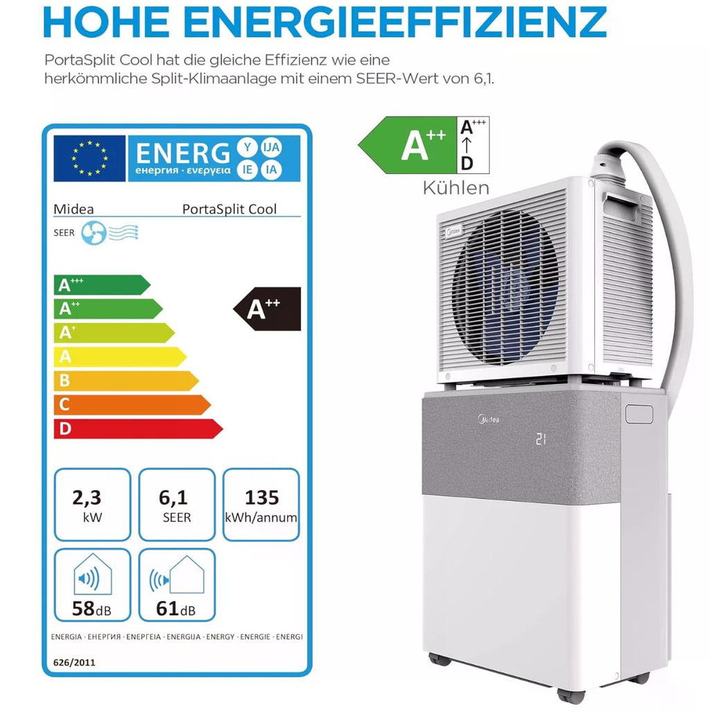 Midea PortaSplit Cool – Mobile Split-Klimaanlage - 2,3 kW - 8.000 BTU